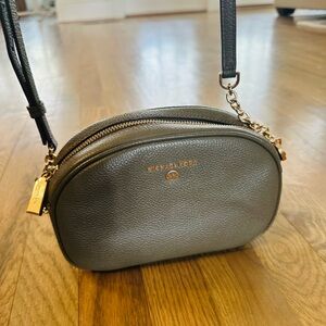 Michael Kors Olive Green Pebbled Leather Crossbody with Gold Hardware